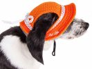 Pet Life 'Sea Spot Sun' Uv Protectant Adjustable Fashion Mesh Brimmed Dog Hat Cap - Orange - Medium