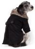 Buttoned 'Coast-Guard' Fashion Faux-Fur Collared Wool Pet Coat - Medium