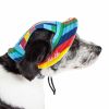 Pet Life 'Colorfur' Uv Protectant Adjustable Fashion Canopy Brimmed Dog Hat Cap - Large