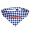 Touchdog 'Bad-to-the-Bone' Plaid Patterned Fashionable Velcro Bandana - Blue - Medium