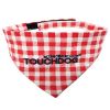 Touchdog 'Bad-to-the-Bone' Plaid Patterned Fashionable Velcro Bandana - Red - Small
