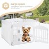 Dog Playpen, 24" Exercise 4-Panel Pet Playpen with Door, Safe and Secure, Folding and Portable Puppy Playpen for Puppies and Small Dogs, White
