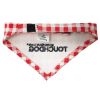 Touchdog 'Bad-to-the-Bone' Plaid Patterned Fashionable Velcro Bandana - Red - Small