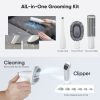 Professional Dog Grooming Clippers with 2.5L Cup, 3 Suction Modes, Cordless Clippers, 5 Groomer Tools, Low Noise Pet Hair Trimmer for - white