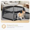 Dog Playpen, 24" Exercise 6-Panel Pet Playpen with Door, Safe and Secure, Folding and Portable Puppy Playpen for Puppies and Small Dogs, Black