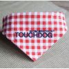 Touchdog 'Bad-to-the-Bone' Plaid Patterned Fashionable Velcro Bandana - Red - Small