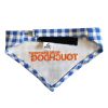 Touchdog 'Bad-to-the-Bone' Plaid Patterned Fashionable Velcro Bandana - Blue - Medium