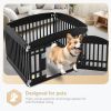 Dog Playpen, 24" Exercise 4-Panel Pet Playpen with Door, Safe and Secure, Folding and Portable Puppy Playpen for Puppies and Small Dogs, Black