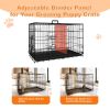 Dog Crate, 42 Inch Large Dog Cage with Divider and Plastic Leak-Proof Pan Tray, Double Door Folding Metal Wire Cage for Indoor, Outdoor, and Travel