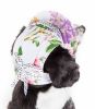 Pet Life 'Botanic Bark' Floral Uv Protectant Adjustable Fashion Canopy Brimmed Dog Hat Cap - Medium
