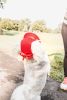 Pet Life 'Sea Spot Sun' Uv Protectant Adjustable Fashion Mesh Brimmed Dog Hat Cap - Red - Large