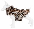 Pet Life Luxe 'Lab-Pard' Dazzling Leopard Patterned Mink Fur Dog Coat Jacket - X-Small