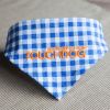 Touchdog 'Bad-to-the-Bone' Plaid Patterned Fashionable Velcro Bandana - Blue - Large