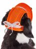 Pet Life 'Sea Spot Sun' Uv Protectant Adjustable Fashion Mesh Brimmed Dog Hat Cap - Orange - Large
